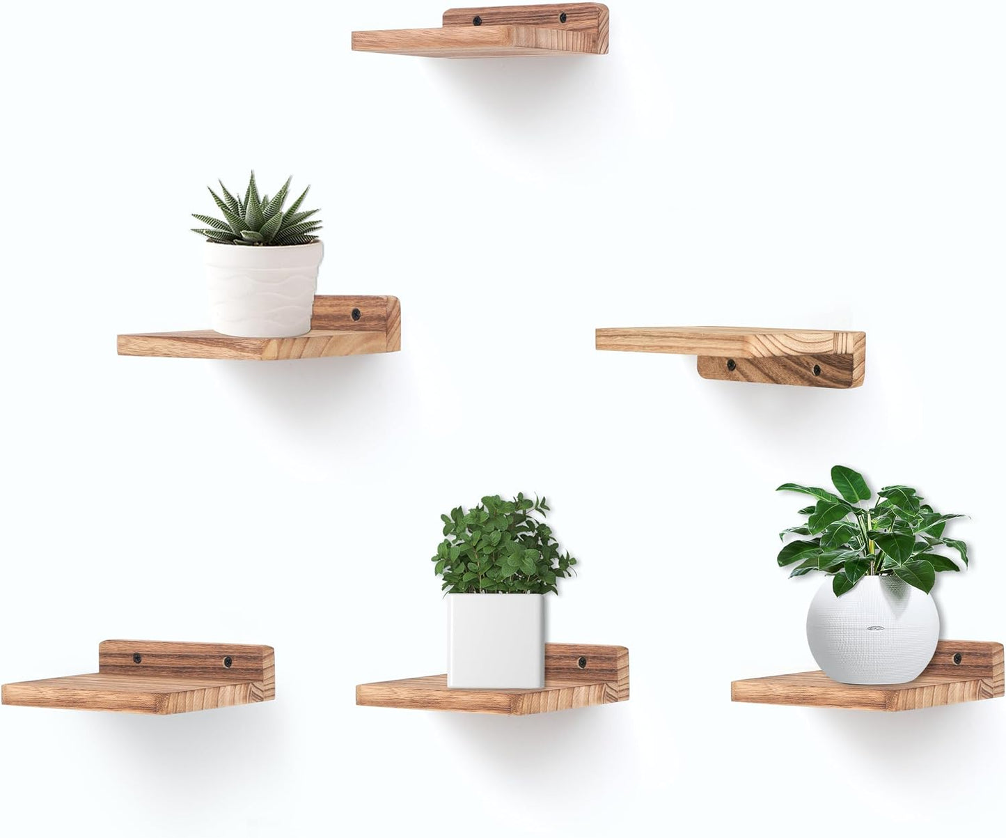 Estante flotante 5x6pulg madera rústica para dormitorio