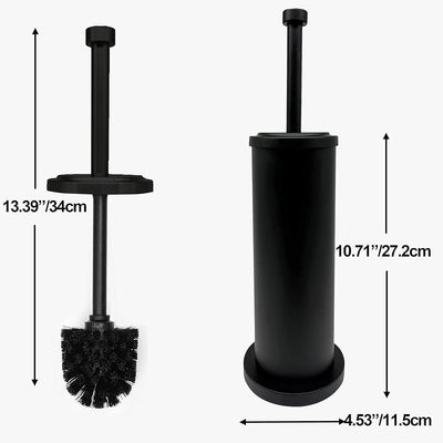 Cepillo inodoro negro mate con soporte diseño moderno