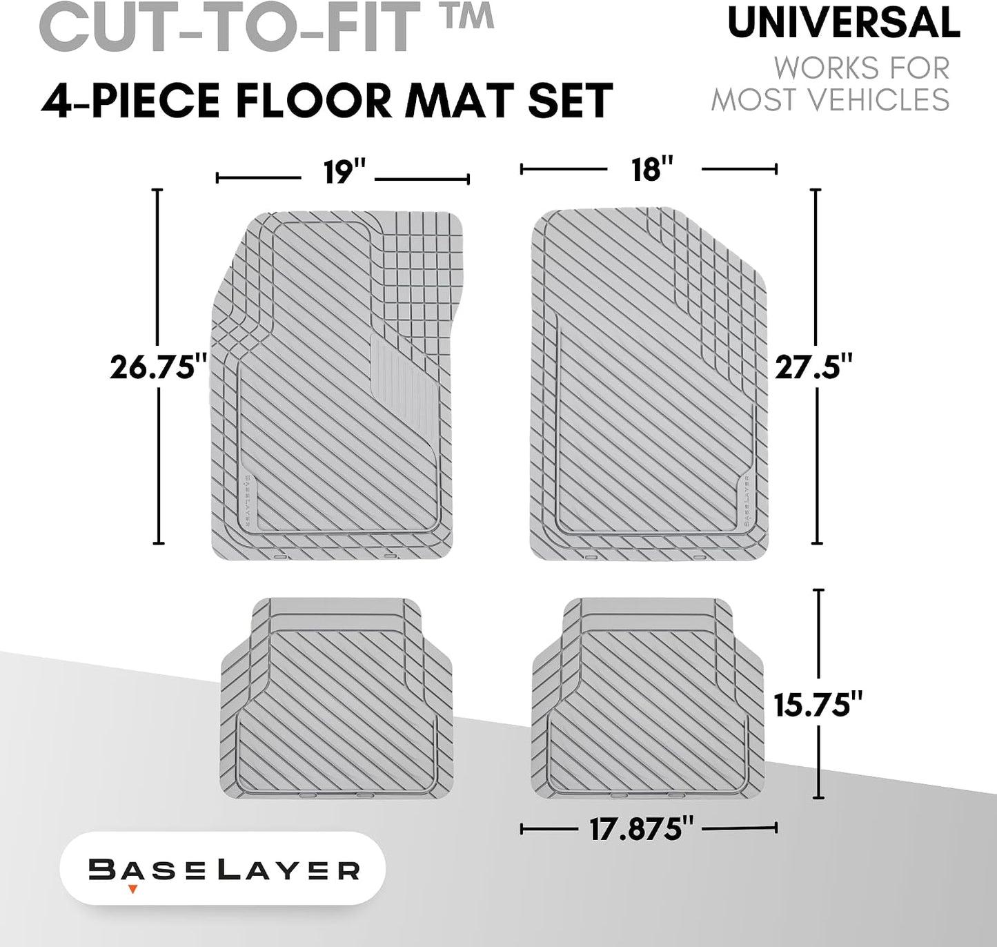 Alfombrillas piso coche gris 4 pzas impermeables