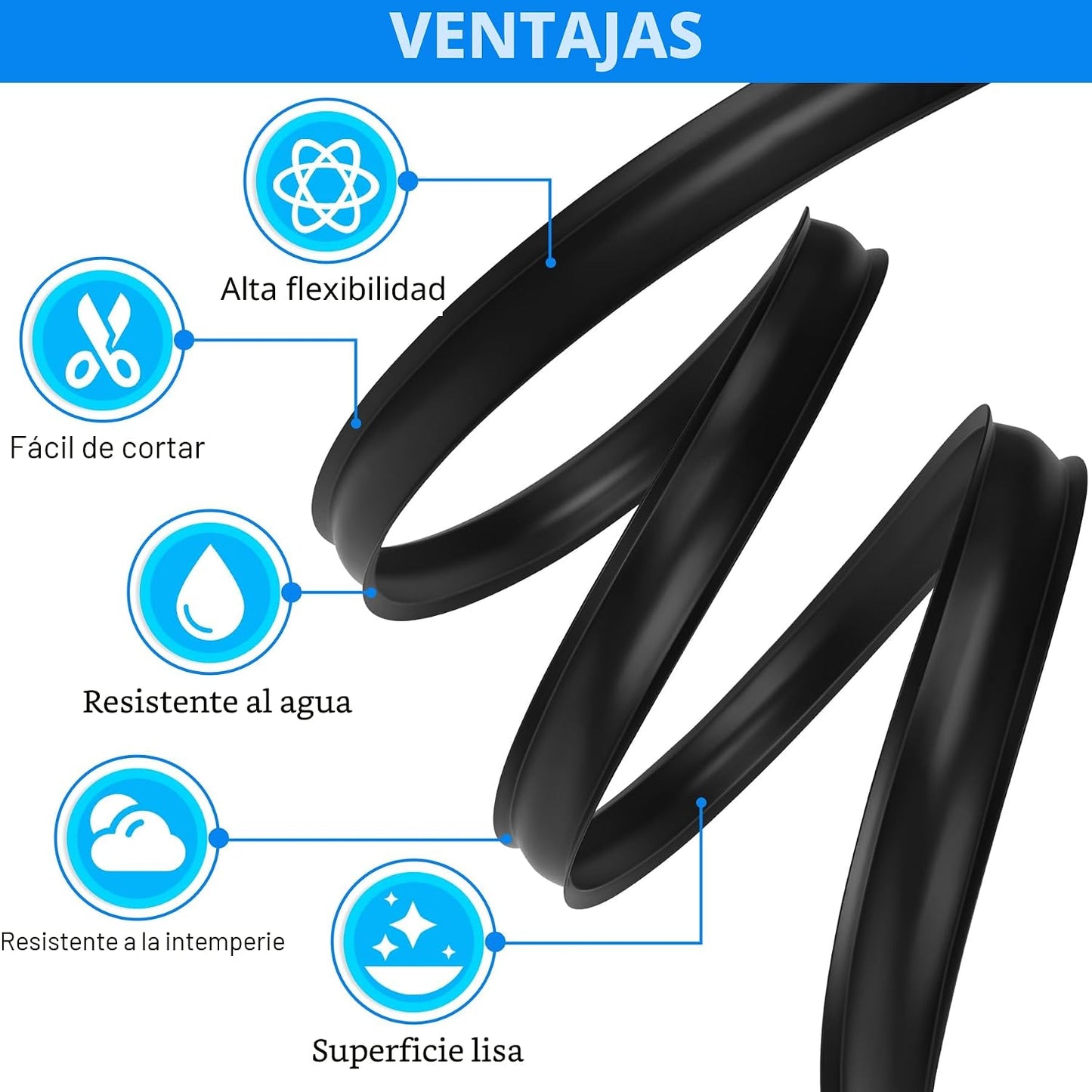 Moldura TPE para RV 30.48m sellado exterior tapas