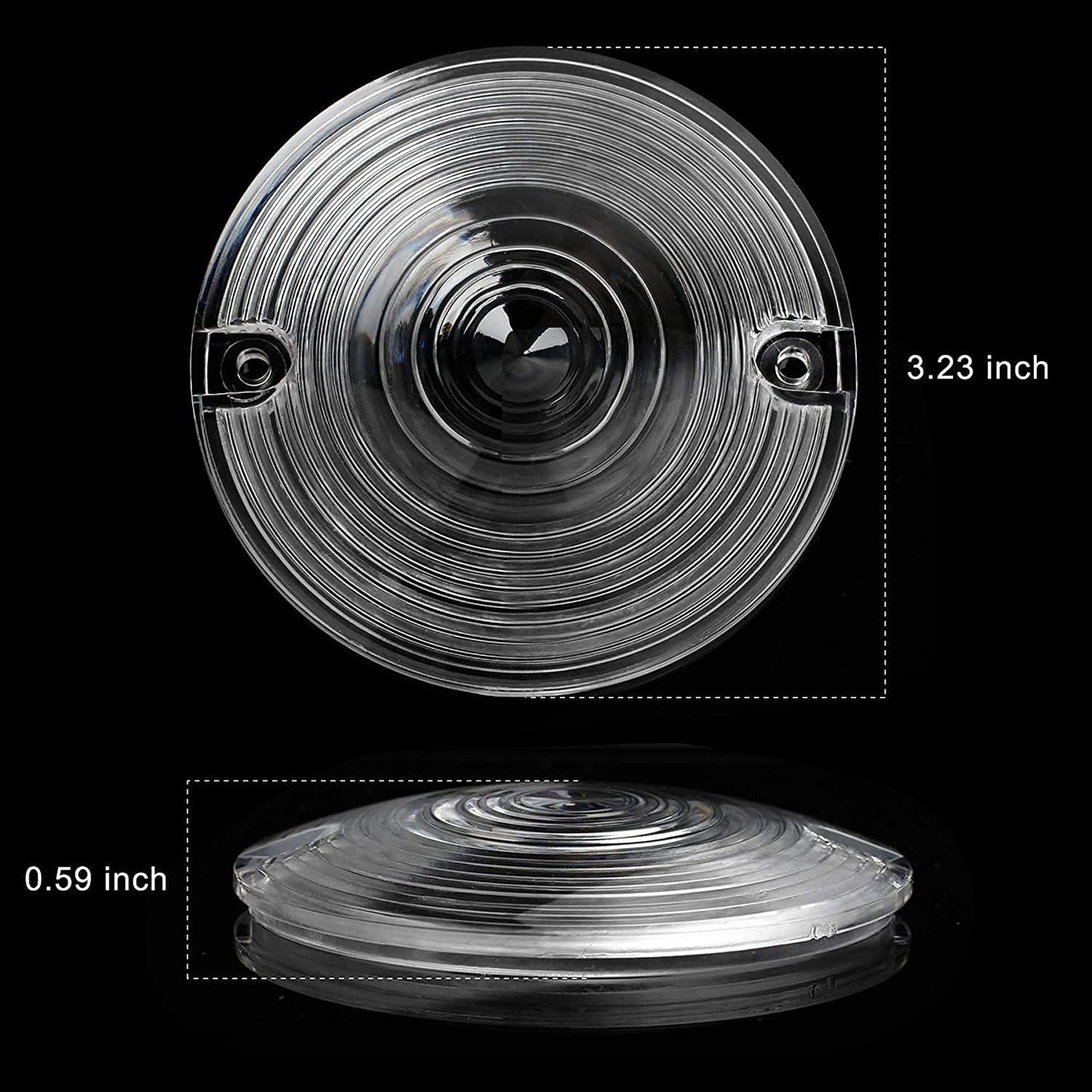 4 Pzas Cubierta Lente Giro Plana 3.25" Comp Harley