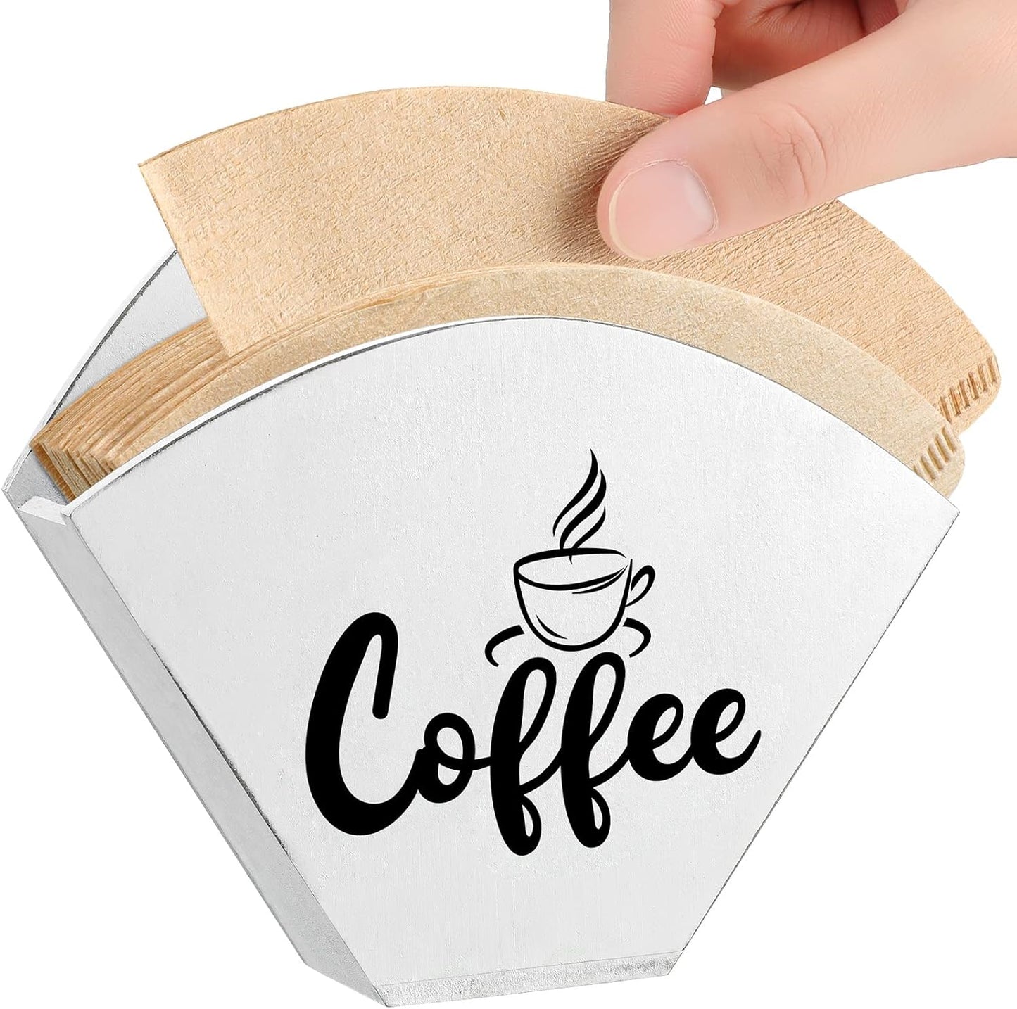 Soporte filtro café cono vintage para pared blanco