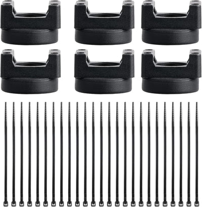 6 Pzas Base Magnética Soporte Cable Negro Multiuso
