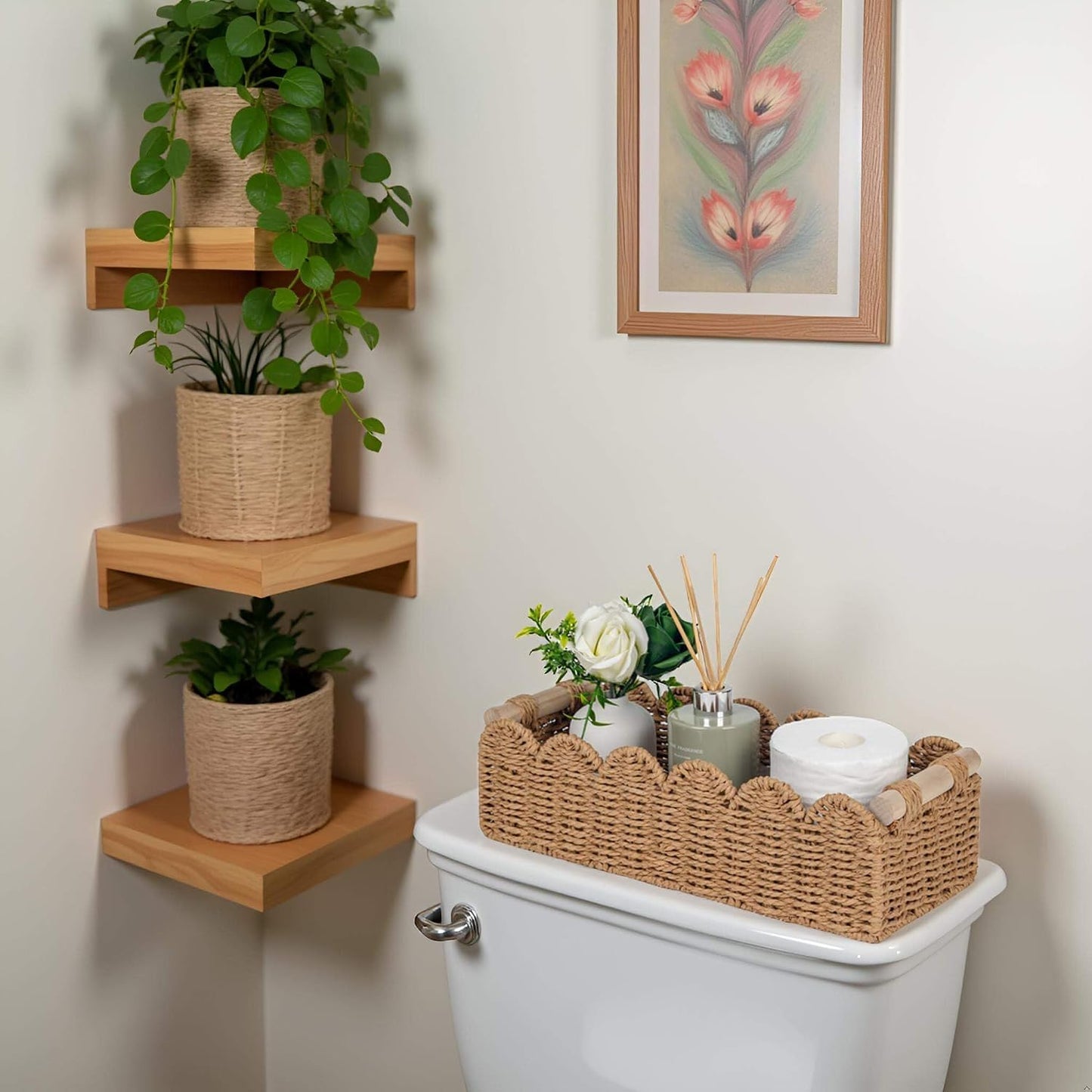 Cesta decorativa ondulada para baño y sala 2 pzas mismo
