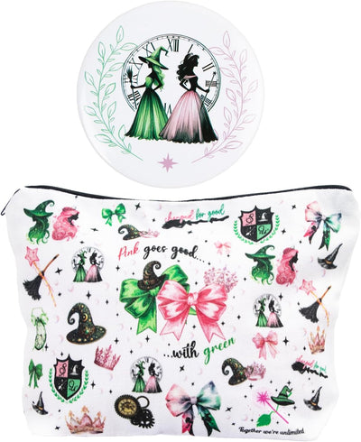 Bolsa maquillaje bruja Elphaba y Glinda temática viaje