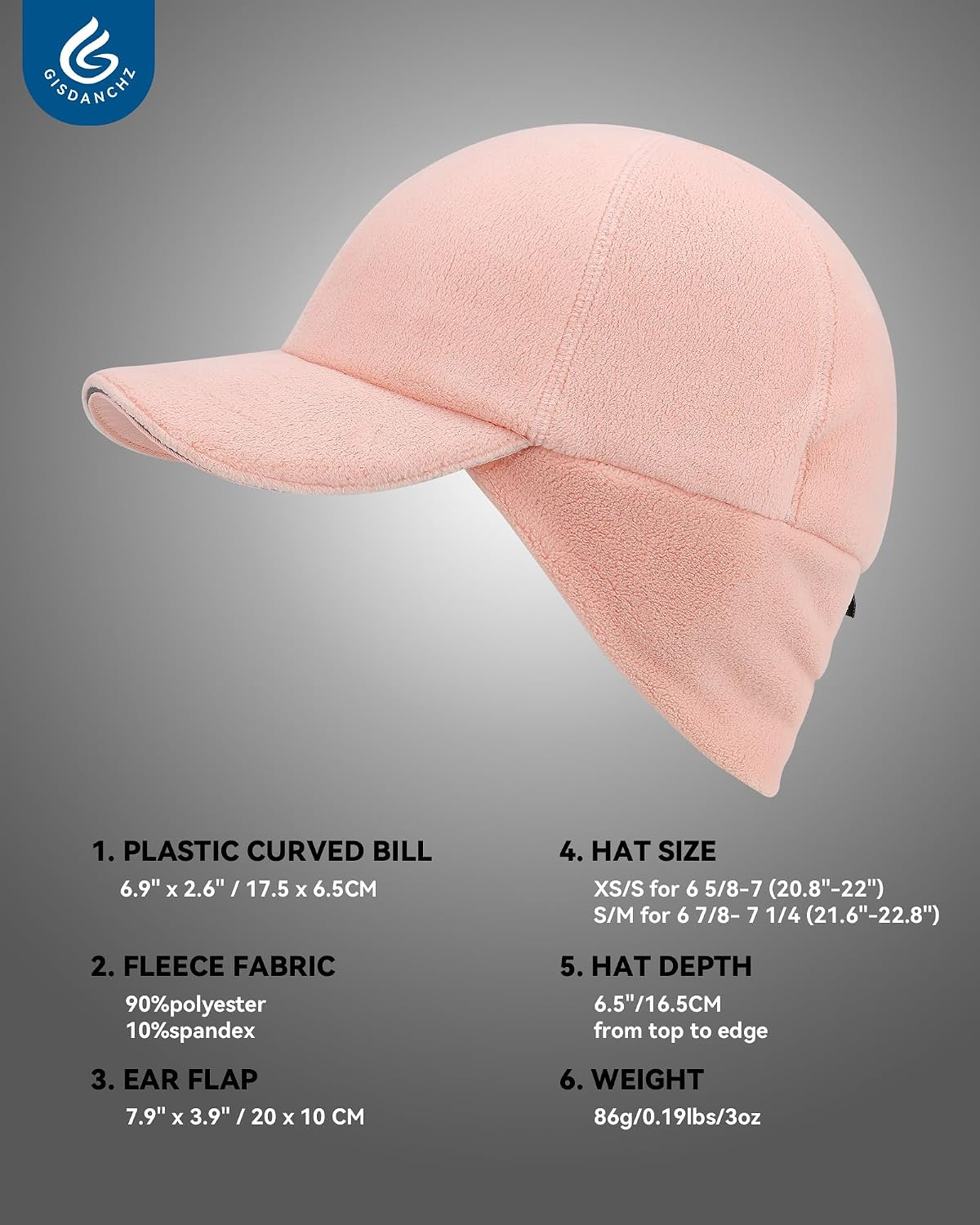 Sombrero invierno polar elástico con orejeras para mujer