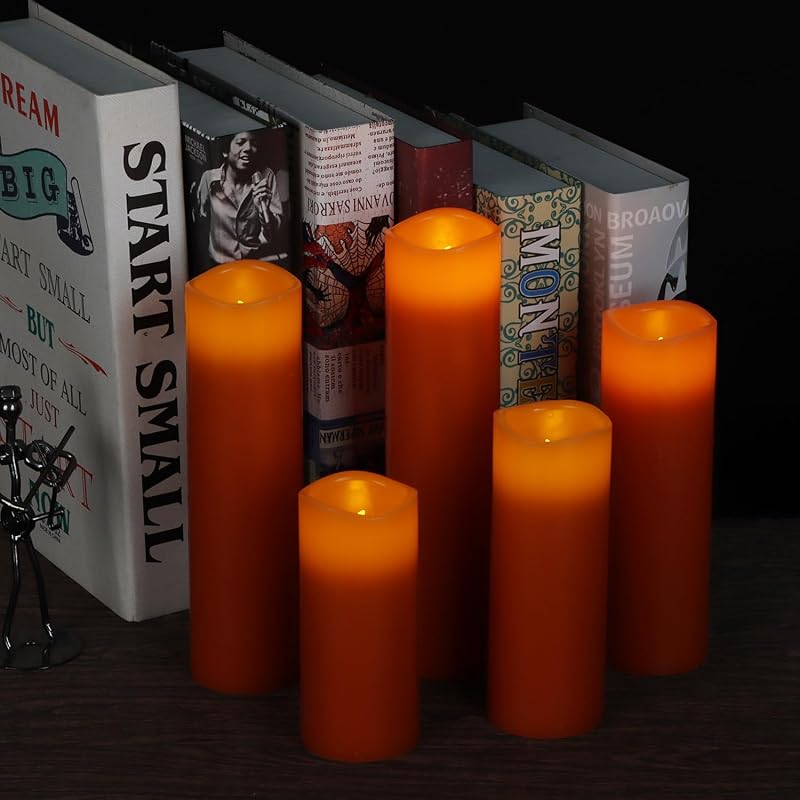 Velas LED cera real control remoto 10 teclas 24h naranja