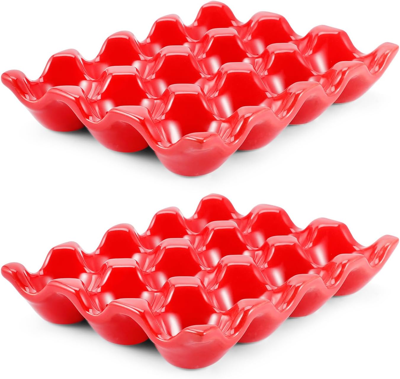 Soporte cerámica huevos 12 tazas refrigerador decorativo