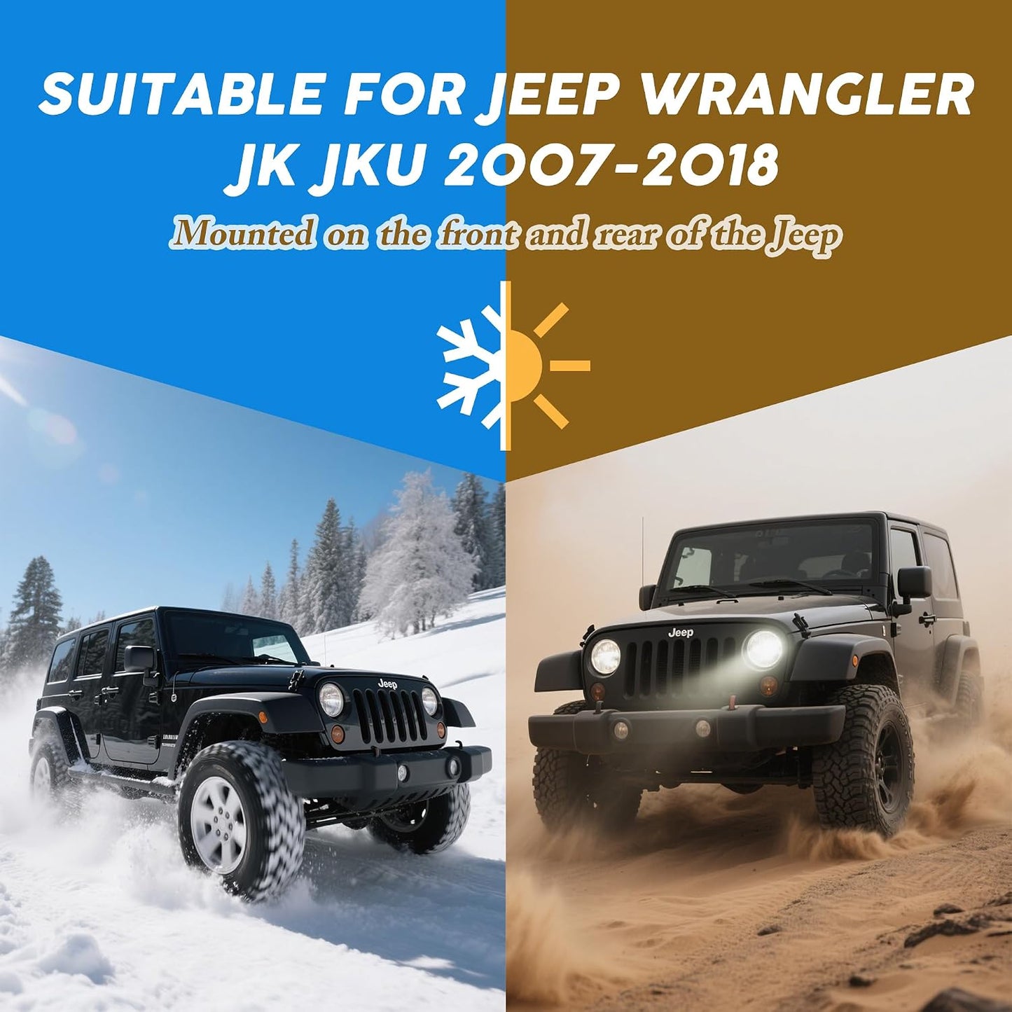 4 Parachoques Jeep JK 2007-18 Suspensión Delantera y Trasera