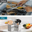Soporte utensilios cocina 3 compartimentos madera