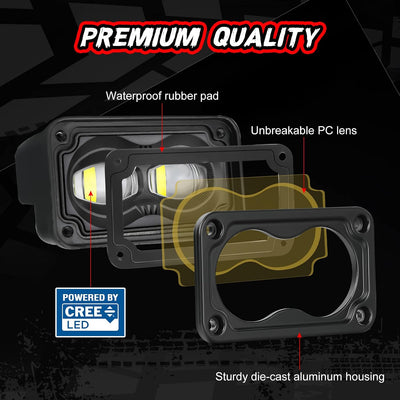2 Luces antiniebla LED 3" cubo off road legal DOT