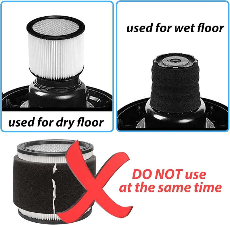 Filtro repuesto comp 90304 para Shop-Vac 5 galones 2 pzas con tapas