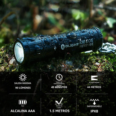 Linterna AAA compacta llavero i3E EOS PMMA TIR 120lúmenes