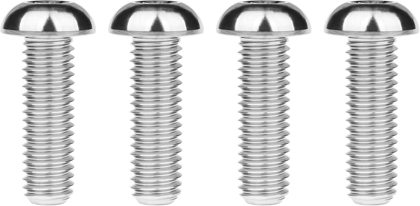 Tornillos cabeza botón titanio M8x25mm plateado