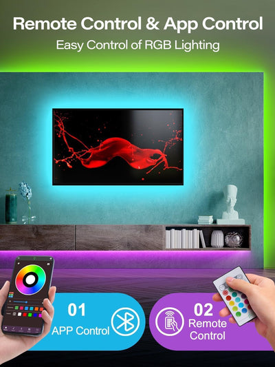 Luz LED para TV 32-80 pulg RGB con control app