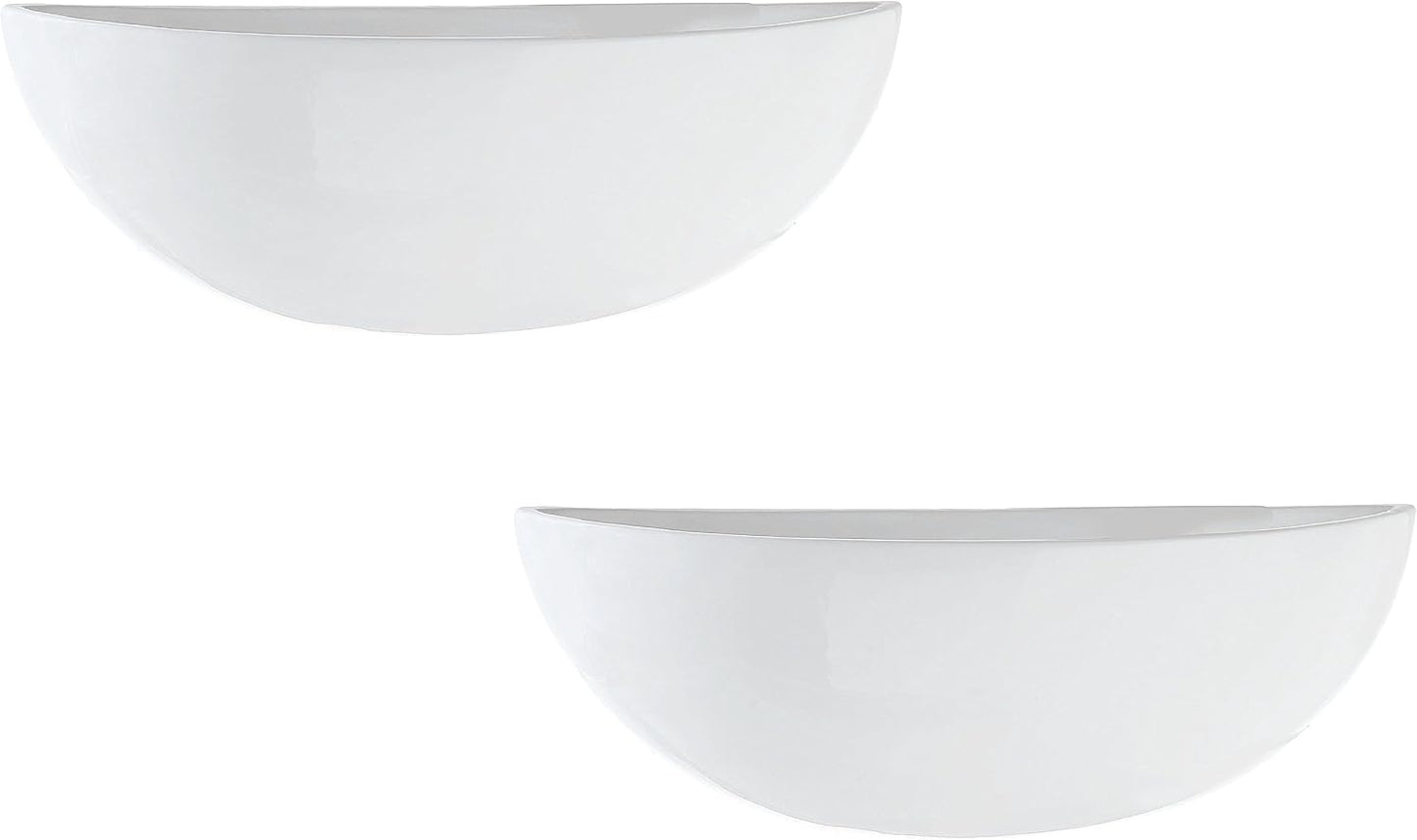Macetas pared cerámica blanca para suculentas set 2