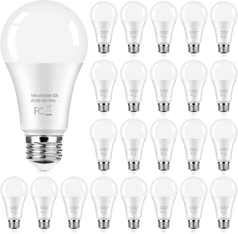 Pack 24 bombillas LED E26 A19 blanco día