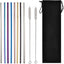 Pajitas metal rectas 8.5pulg reutilizables 10 pzas 7 colores