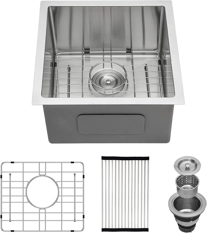 Fregadero cocina empotrado 17" acero inox