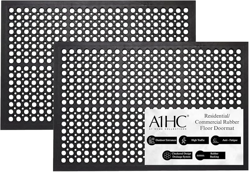 Tapete antiderrap goma 24x36pulg multiusos pack 2