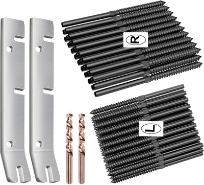 Kit 60 rosca acero inox T316 negro para postes madera barandilla