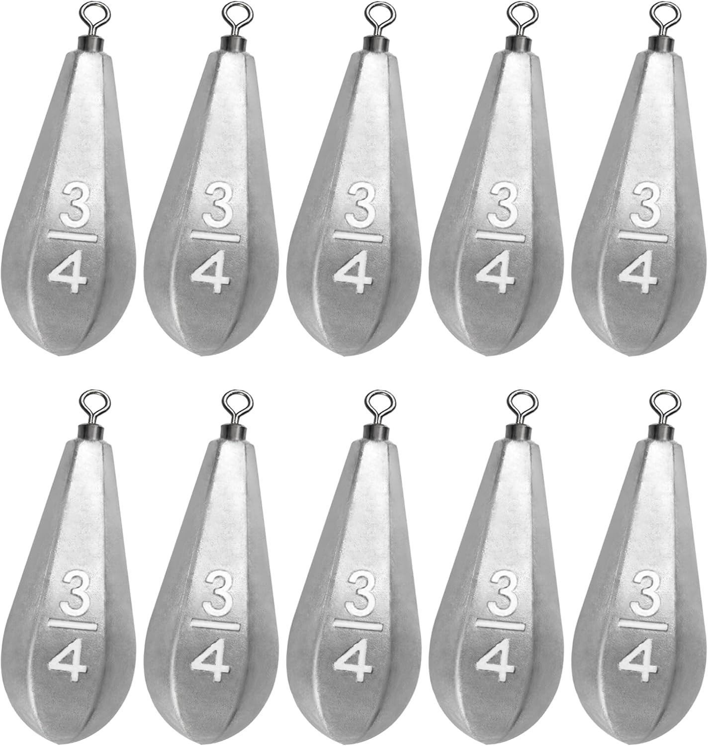 Pesos de pesca giratorios 1/8 a 16 oz agua dulce y salada