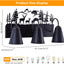 Lámpara tocador rústica metal negro 3 luces E26