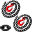 2 Cadenas Seguridad Remolque 36" Negro Gancho Rojo 1/4