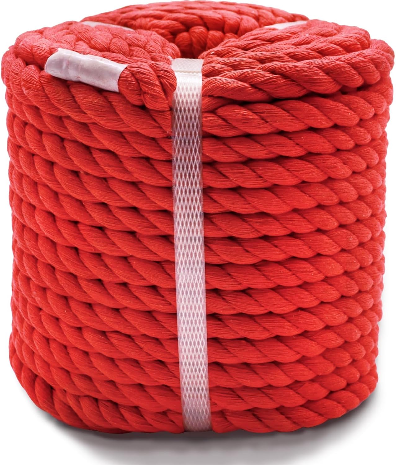 Cuerda algodón roja 1/2" x100pies gruesa decoración