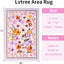 Alfombras sala comedor 4x6ft estampado floral rosa