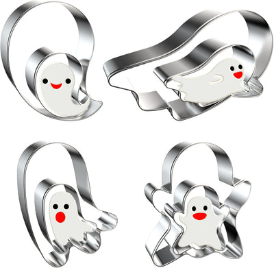 Juego cortadores galletas fantasma 8 pzas acero inox