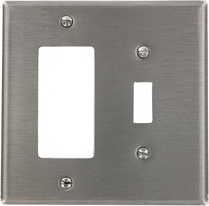 Placa pared acero inox 2 bandas 1 palanca