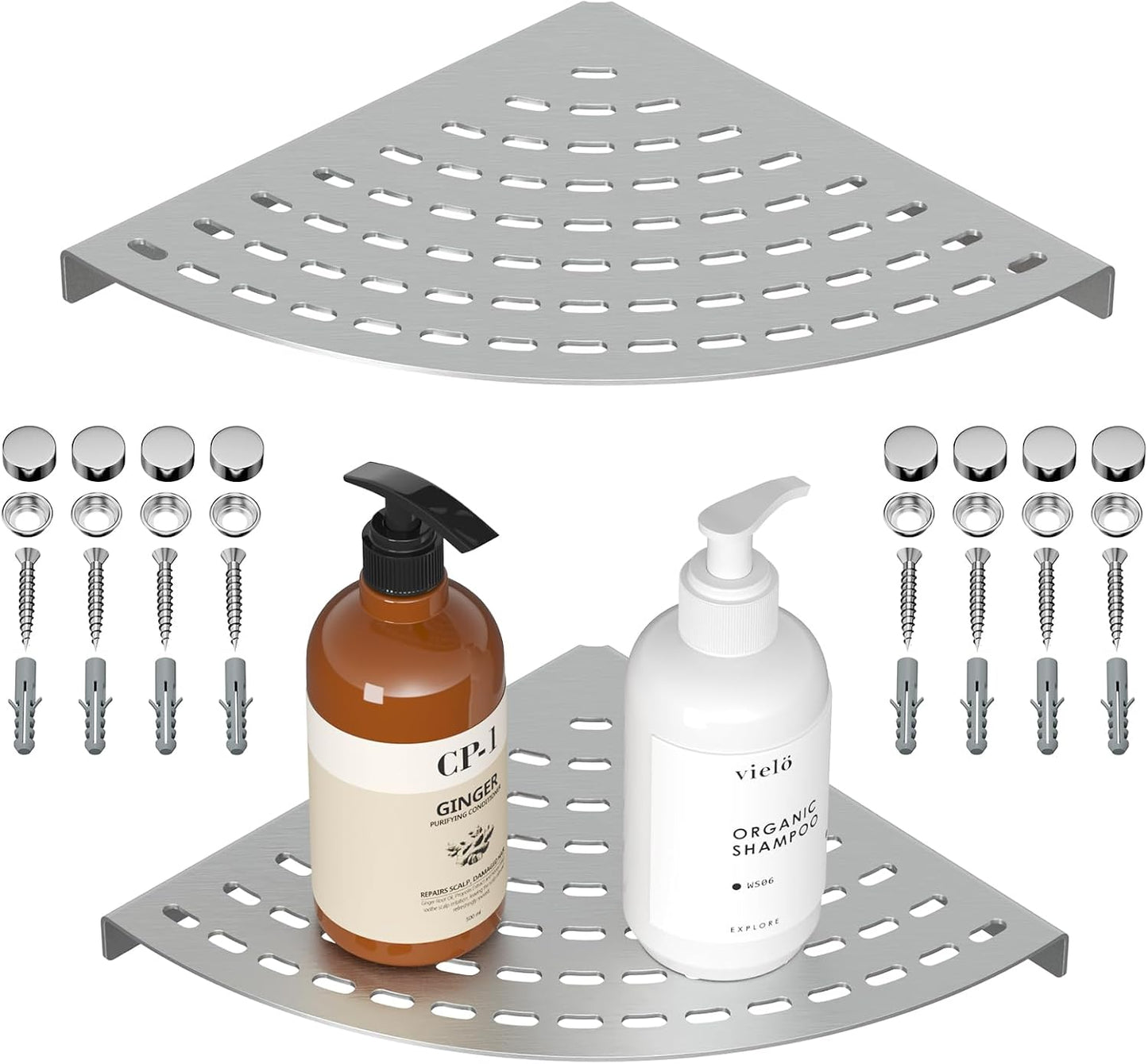 2 Estantes Esquineros Ducha Acero Inox 8"