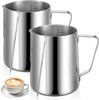 2 Jarras Espumadora Leche Acero Inox 32oz para Expreso Capuchino