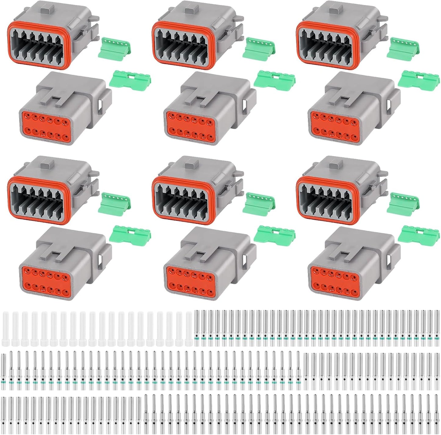 Kit conectores Deutsch 12 pines 6 set grises 16-20AWG