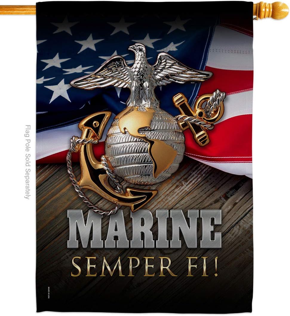 Bandera USMC oficial para veteranos regalo jardín doble cara