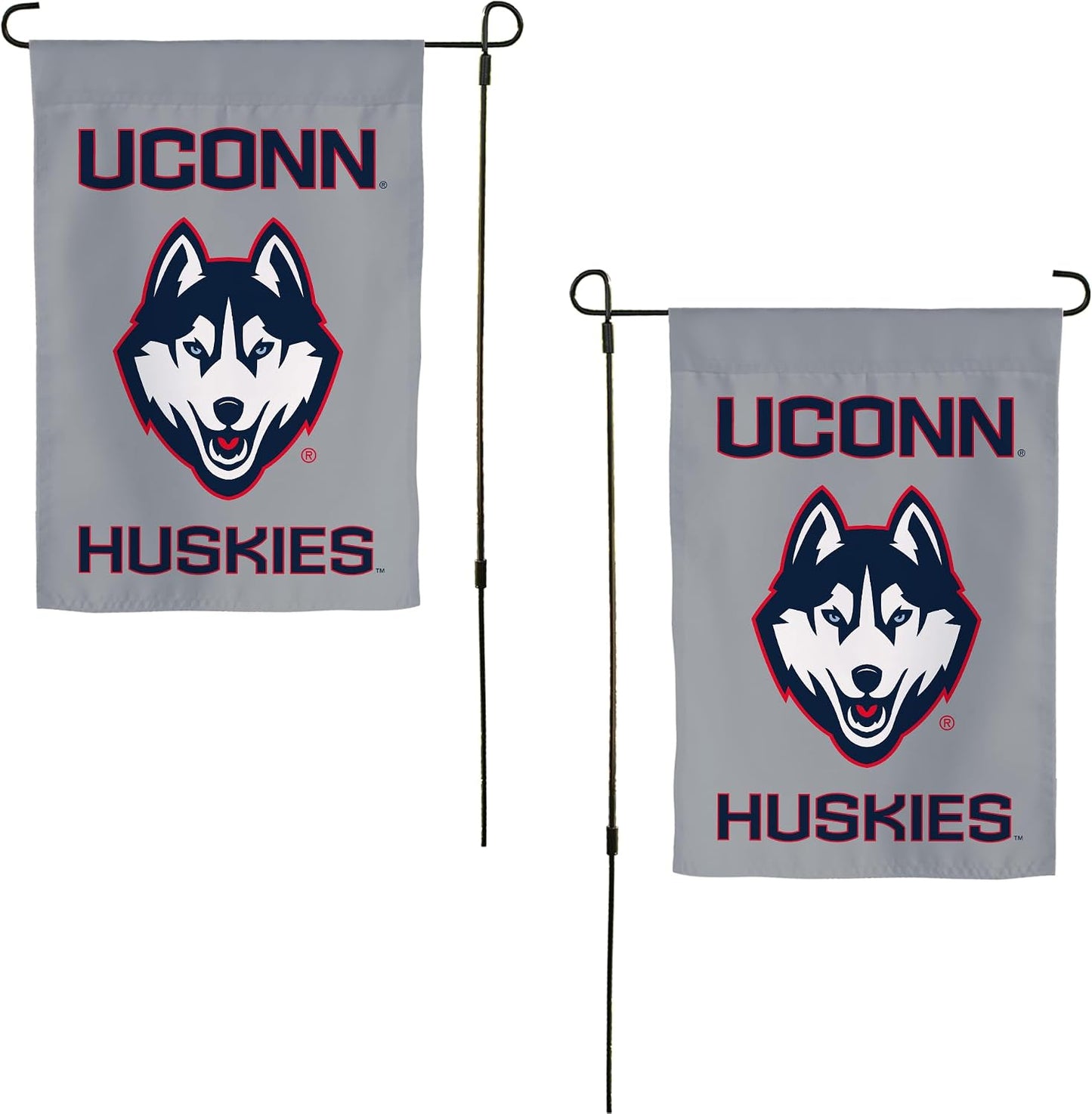 Bandera jardín UConn Huskies 19x12"