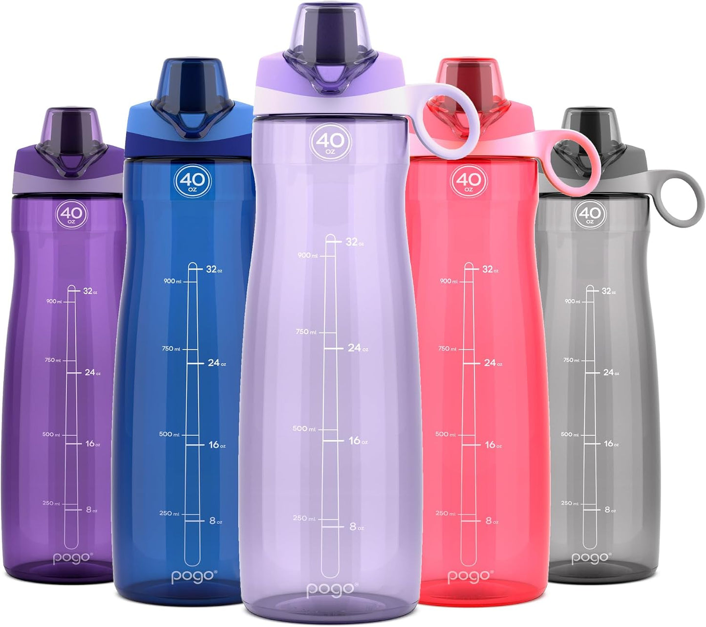 Botella agua plástico 40oz reutiliz. sin BPA asa viaje