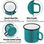 6 Tazas Café Esmaltadas 12oz para Campamento y Picnic