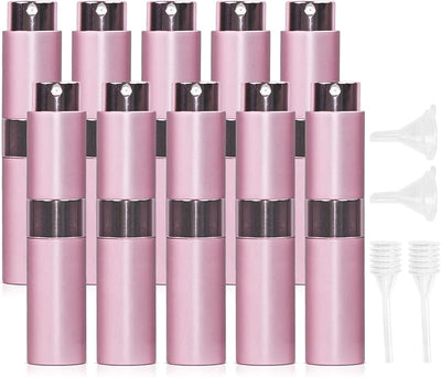 10 Botellas Spray Perfume Recargables 0.3oz Rosa