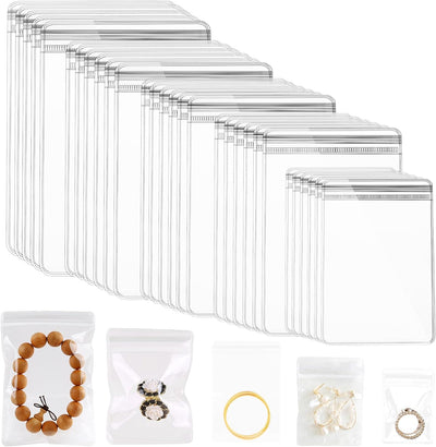 200 Bolsas PVC Transparentes con Cremallera para Almacenar Joyas