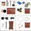 3 bolsas maquillaje piel sintética viaje organizador marrón