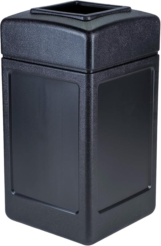 Cesta basura 42gal cuadrada negro interior/exterior