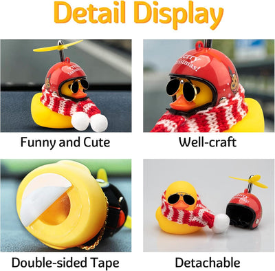 Adornos pato goma decoración automóvil casco hélice navideño