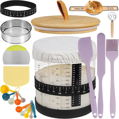 Tarro masa madre kit pan boca ancha termómetro cubierta