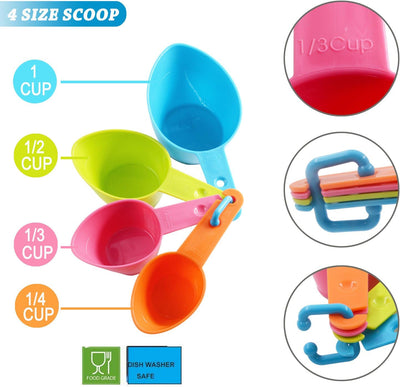 Juego cucharas medidoras plástico mascotas color aleatorio