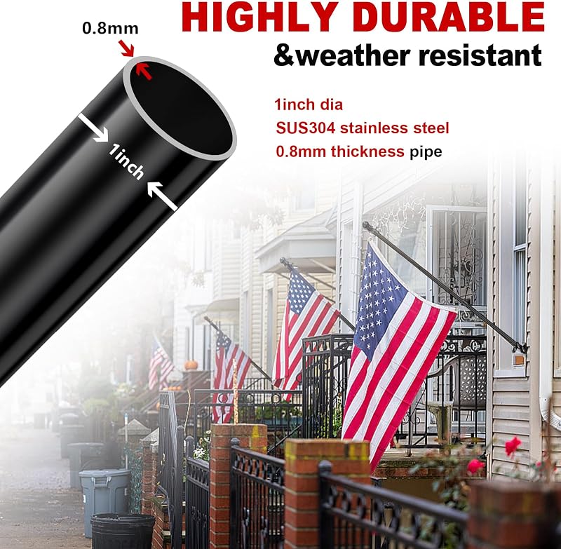 Kit mastil bandera ajustable 5-7ft acero inox 3x5 4x6