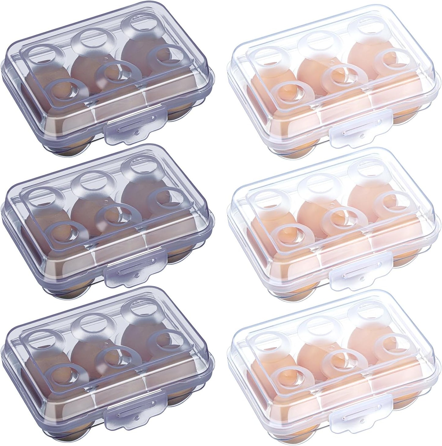 6 Cajas Almacenamiento Huevos Rejillas Refri Azul