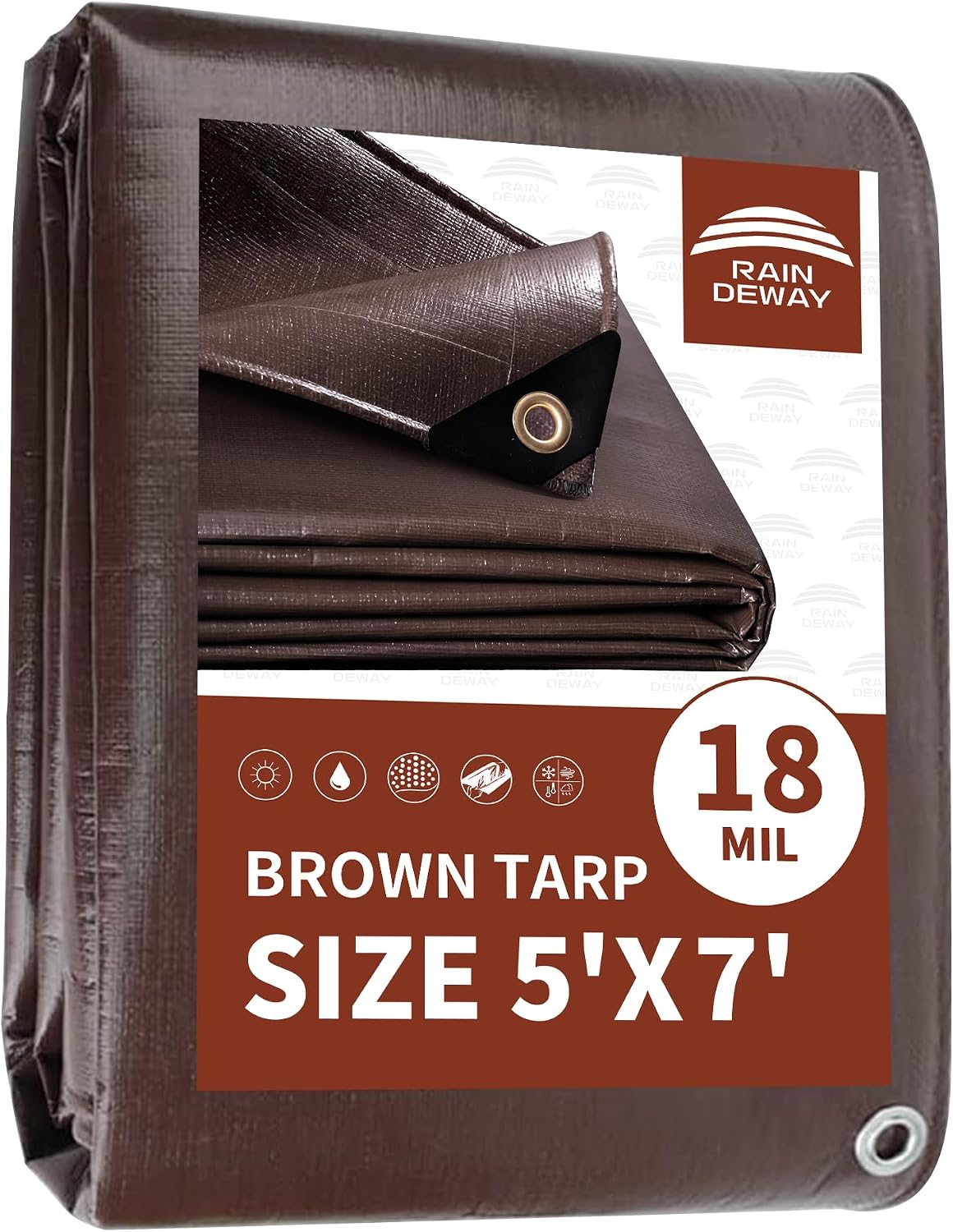Cubierta lona poly 5x7pies 18mil resistente UV impermeable