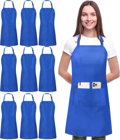 Delantal Chef Ajustable 10 Pzas con Bolsillos Resistente Agua